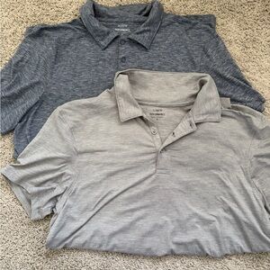 J. Crew Men's Polo Shirt Duo - Navy and Light Gray